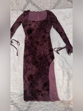 Fashion Nova Floral Velvet Maxi Dress
